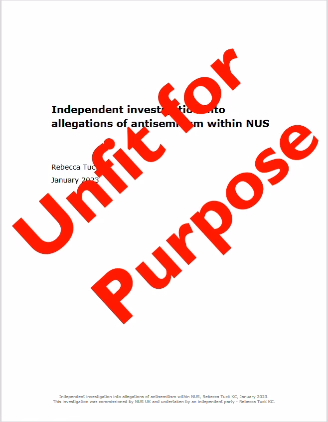 Tuck Report - unfit for purpose