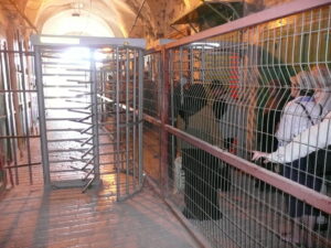 Queueing to leave Hebron Old City